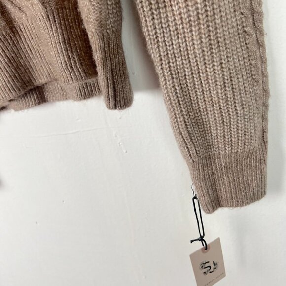 NWT Sincerely Jules Ruffle Shoulder Crewneck Sweater Oatmeal Size Small S NEW - Picture 5 of 12